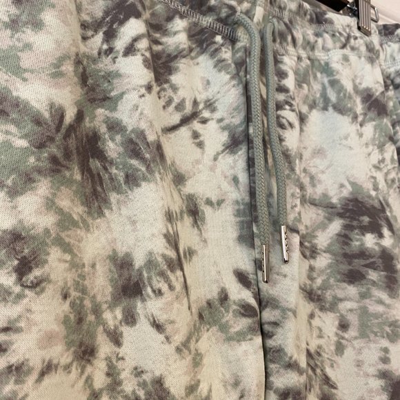 Halston Studios Drawstring Joggers in Aqua Grey Tonal Tie Dye - NWT XS - Picture 6 of 11